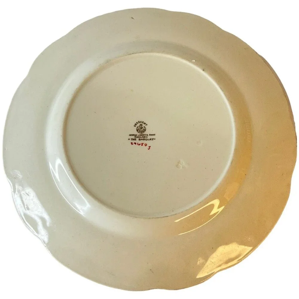 The Barclay Dinner Plate By George Jones & Sons Crescent Made England VTG 9 5/8